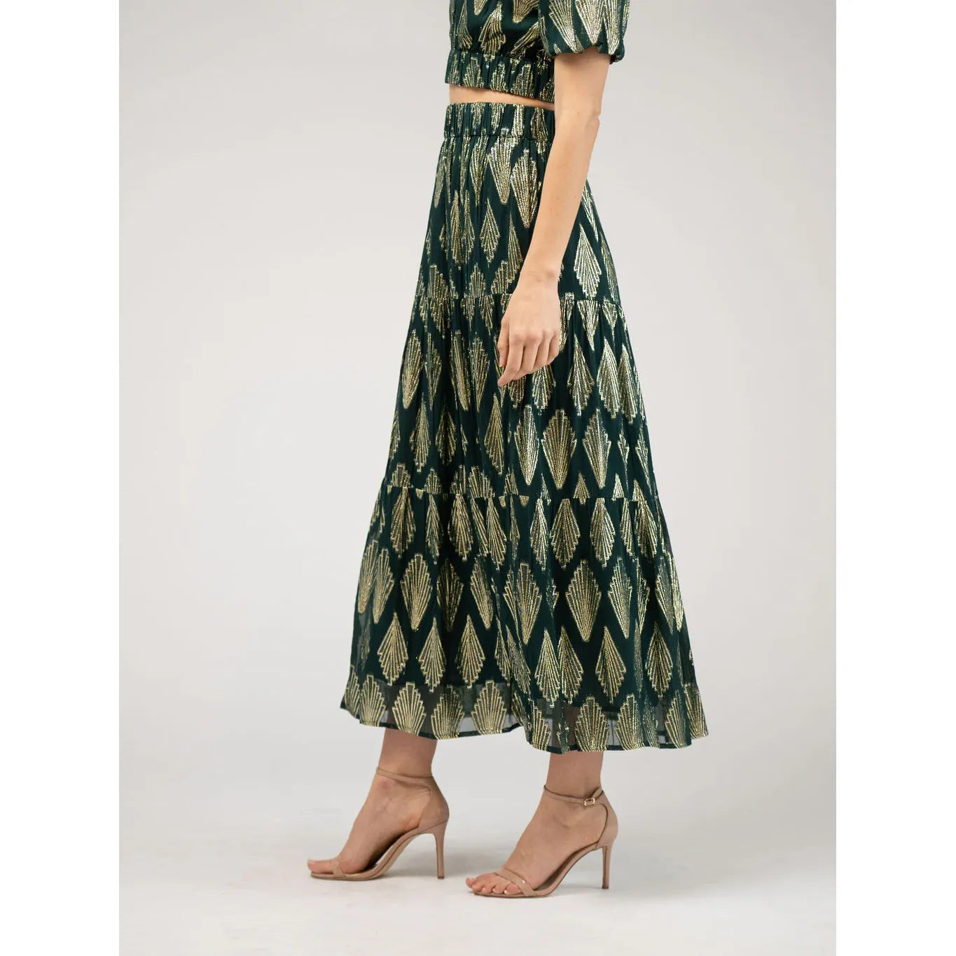 Abby Skirt Deco Emerald - Marj & Lizzie