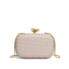 Bonsoir Woven Clutch Ivory Accessory Concierge crossbody gold plated
