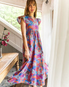 Jenny Maxi Dress in Burgundy Rose - Marj & Lizzie