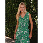 Briton Court Molly top in emerald, stylish sleeveless blouse with a V-neck and soft fabric, perfect for casual or office wear.