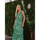 Emerald green Tiffany skirt by Briton Court, stylish bottoms with a tailored fit and elegant design, shown on a model.