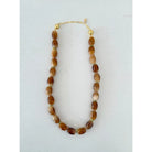 Chunky Necklace Light Brown by Smith and Co. Design — light brown chunky beads with crystal spacers and gold magnetic clasp
