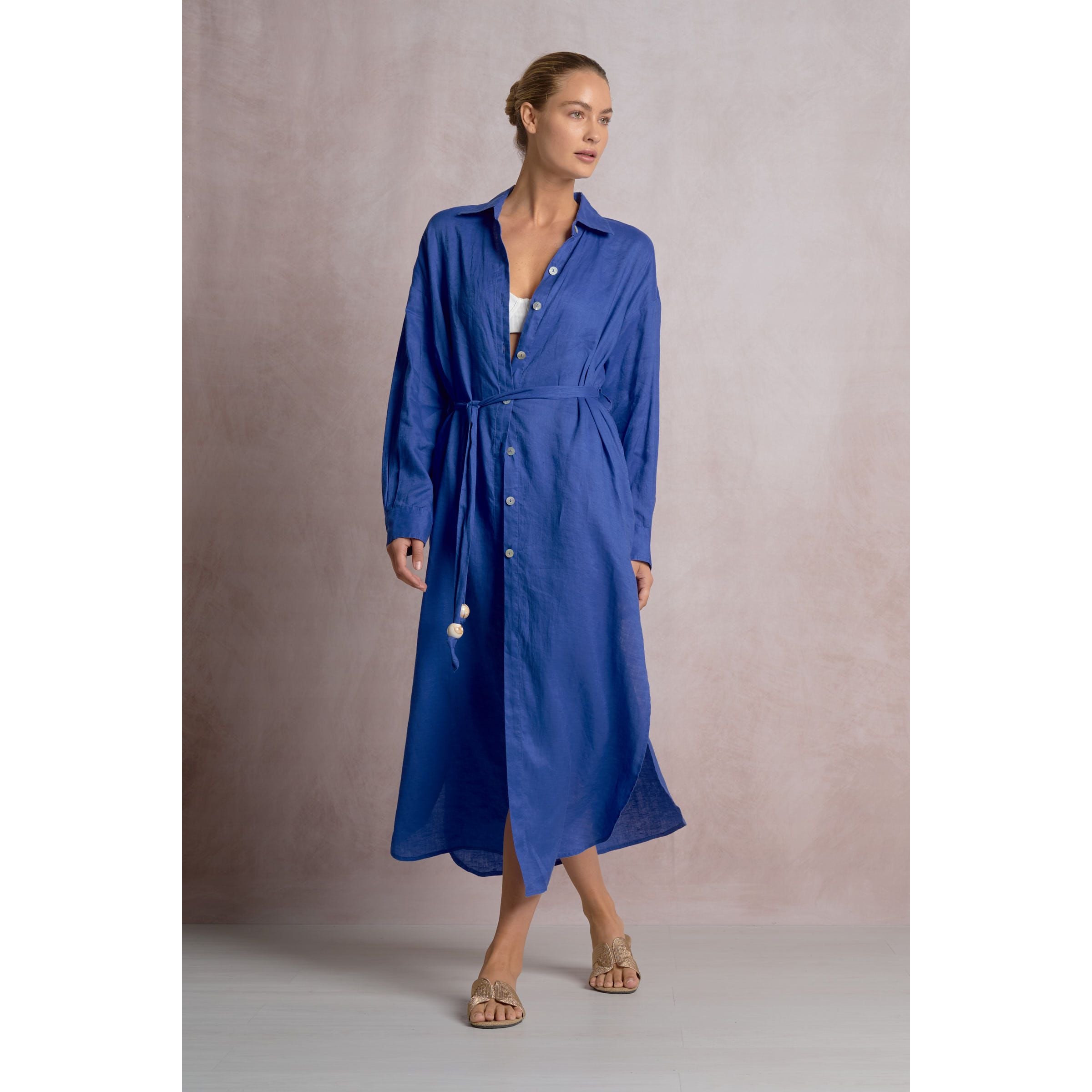 Elan Avereigh dress in sapphire blue, stylish women's dress with elegant design and soft fabric, perfect for formal occasions.