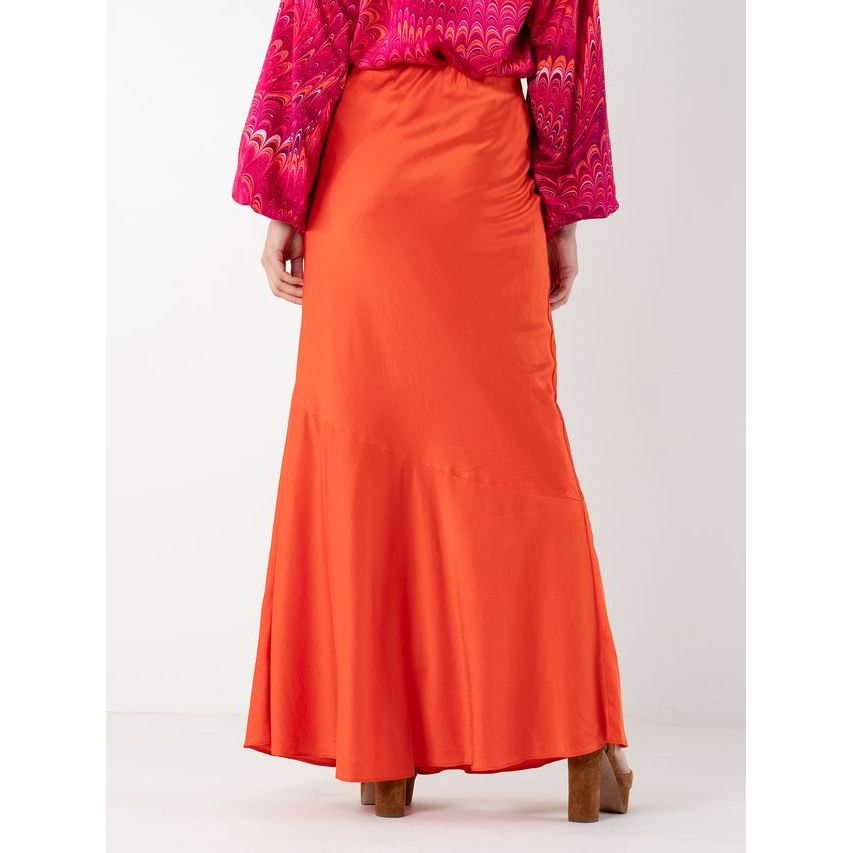 Bias Skirt in Tangerine - Marj & Lizzie
