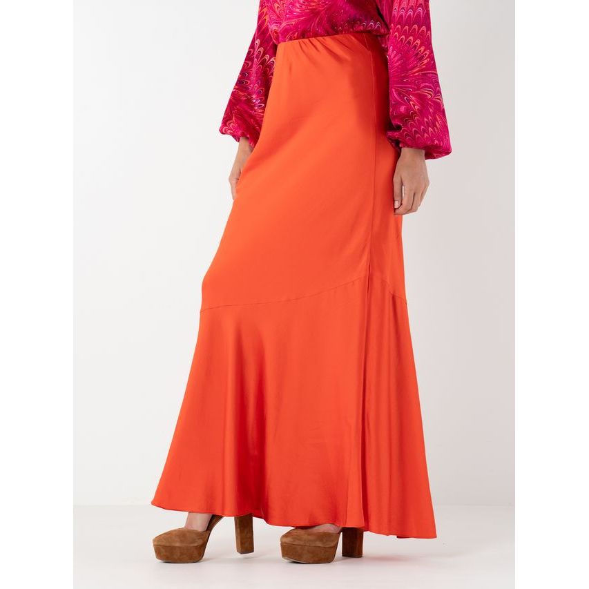 Bias Skirt in Tangerine - Marj & Lizzie
