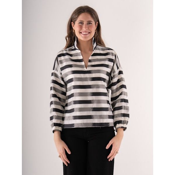 Emily McCarthy Long-sleeve Poppy Truffle Stripe Holiday Style# 523