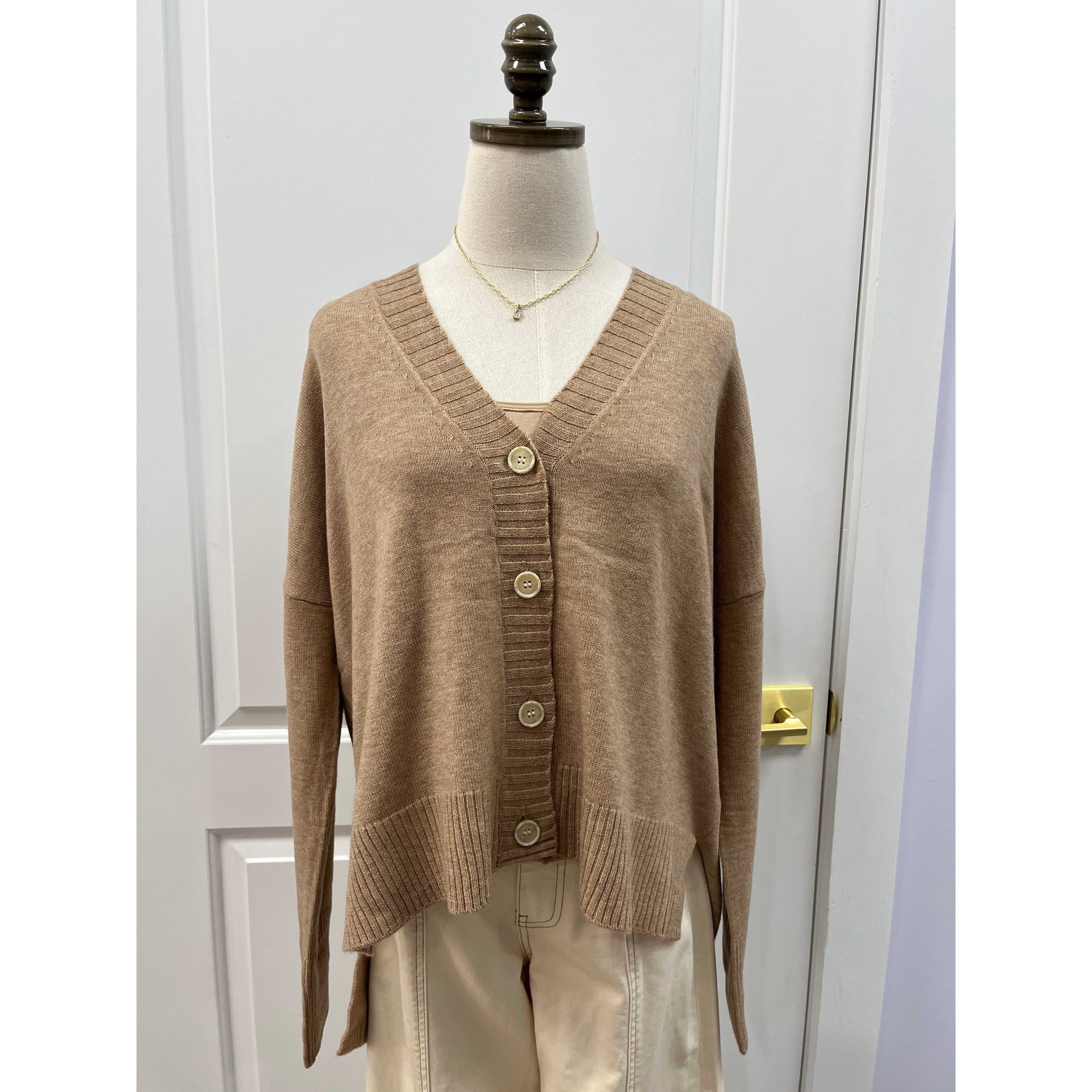 Gwyneth Cardigan in Camel kerisma style#G1223 button up cardigan