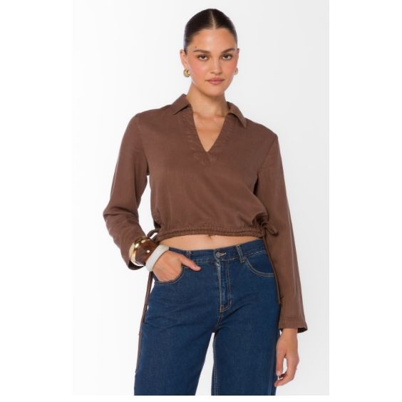Harvey top Velvet Heart 9AA-25267 brown tencel