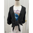 Heleneballet3/4sleevecardicottonblackwoodenshipsK56CW750