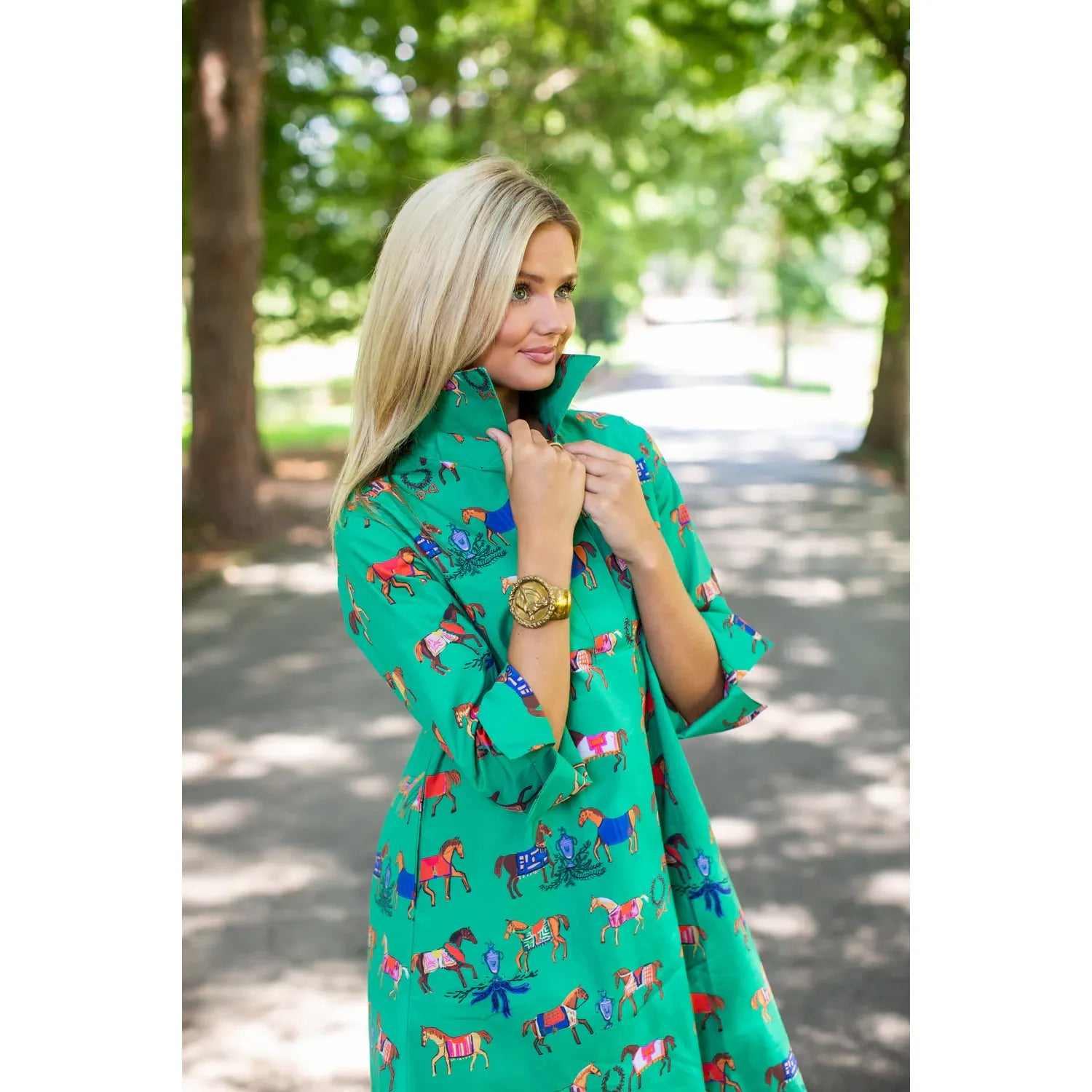 High Horse Shirt Dress Green - Marj & Lizzie