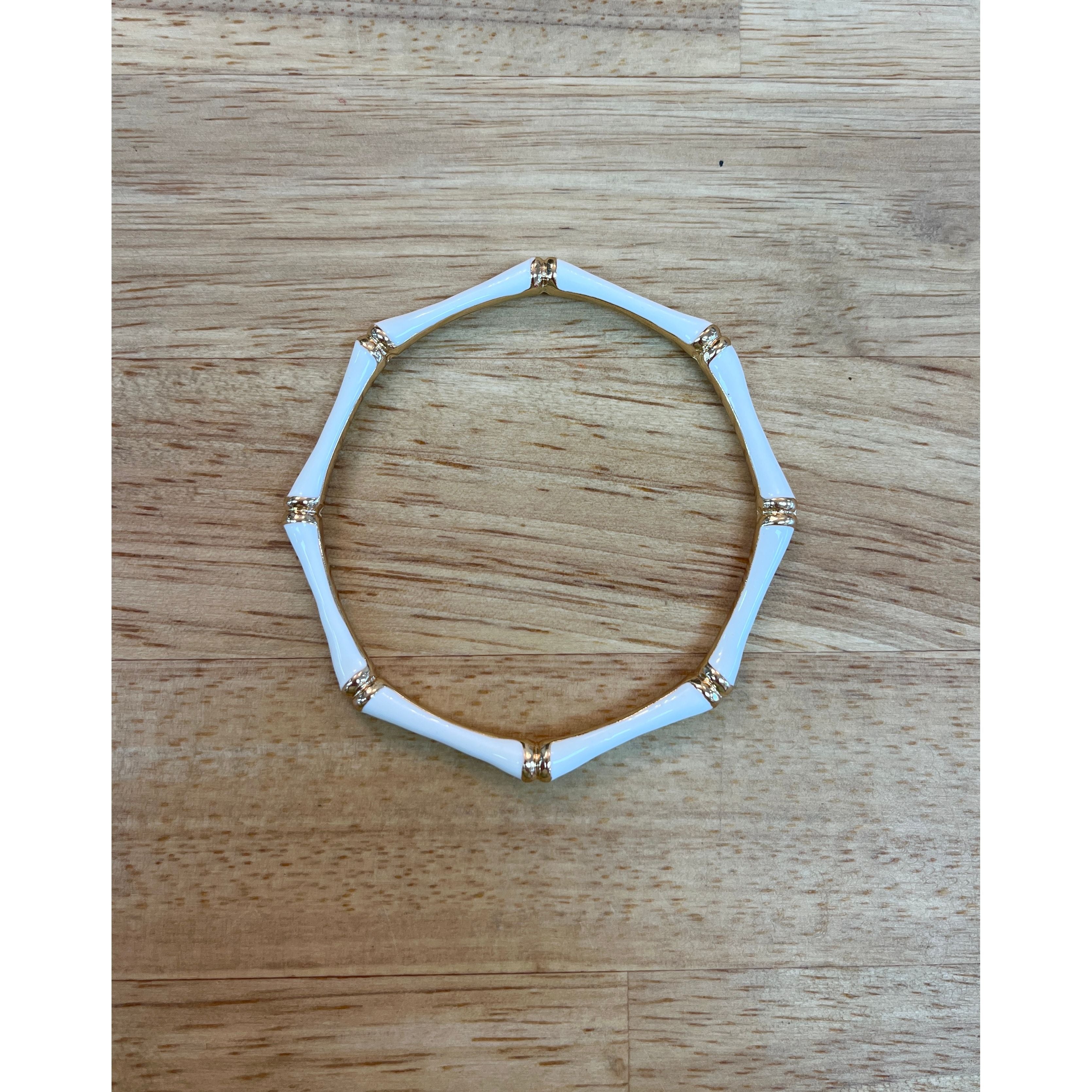 Sm Style bamboo bangle jewelry, round natural bamboo bracelet with smooth finish and minimalist design.