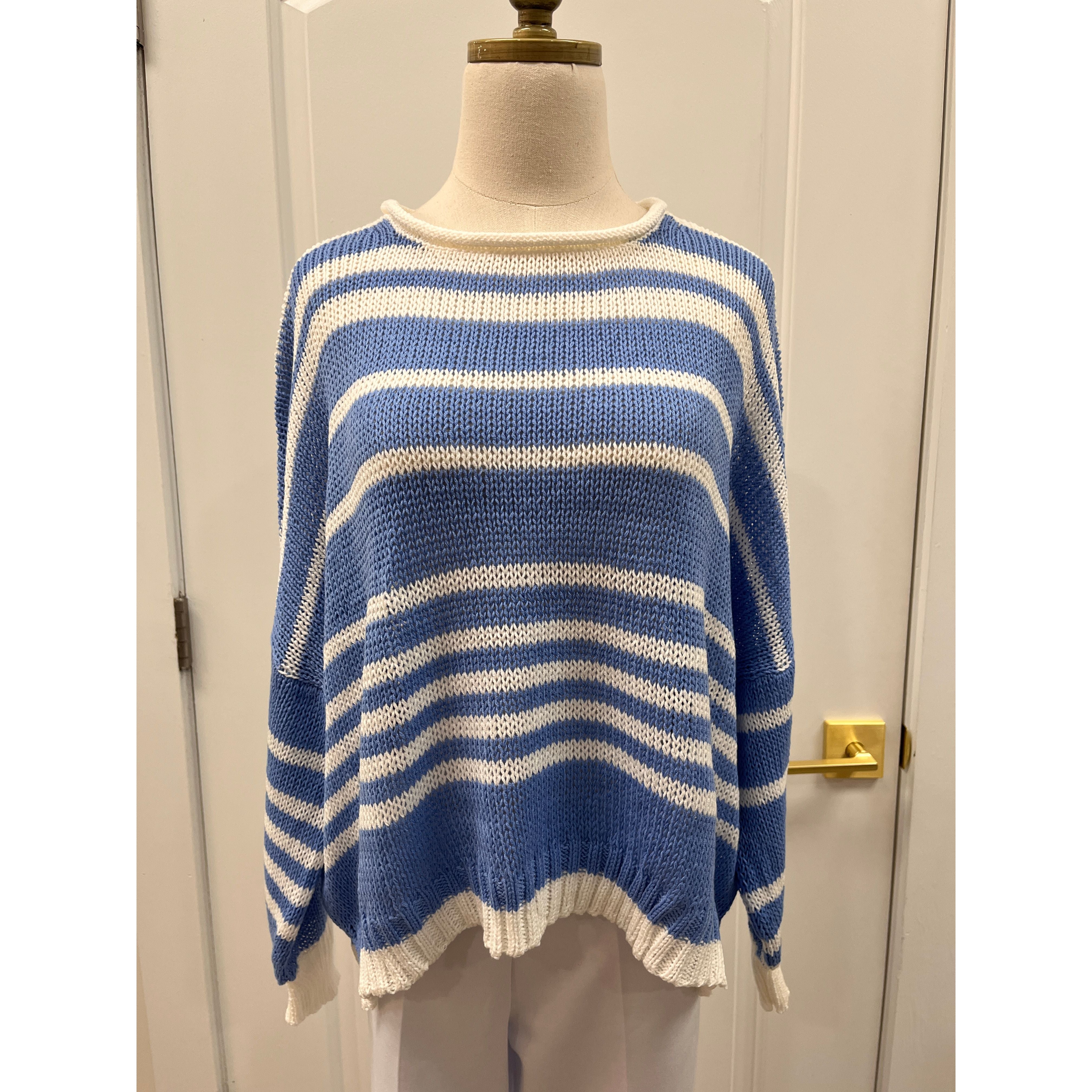 Wooden Ships Hudson sweater top in soft knit fabric, shown in a cozy, casual fit with long sleeves and a classic crew neckline.