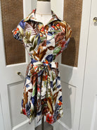 Leaf Mosaic fall colors brown, cream, blue , red orange, tan