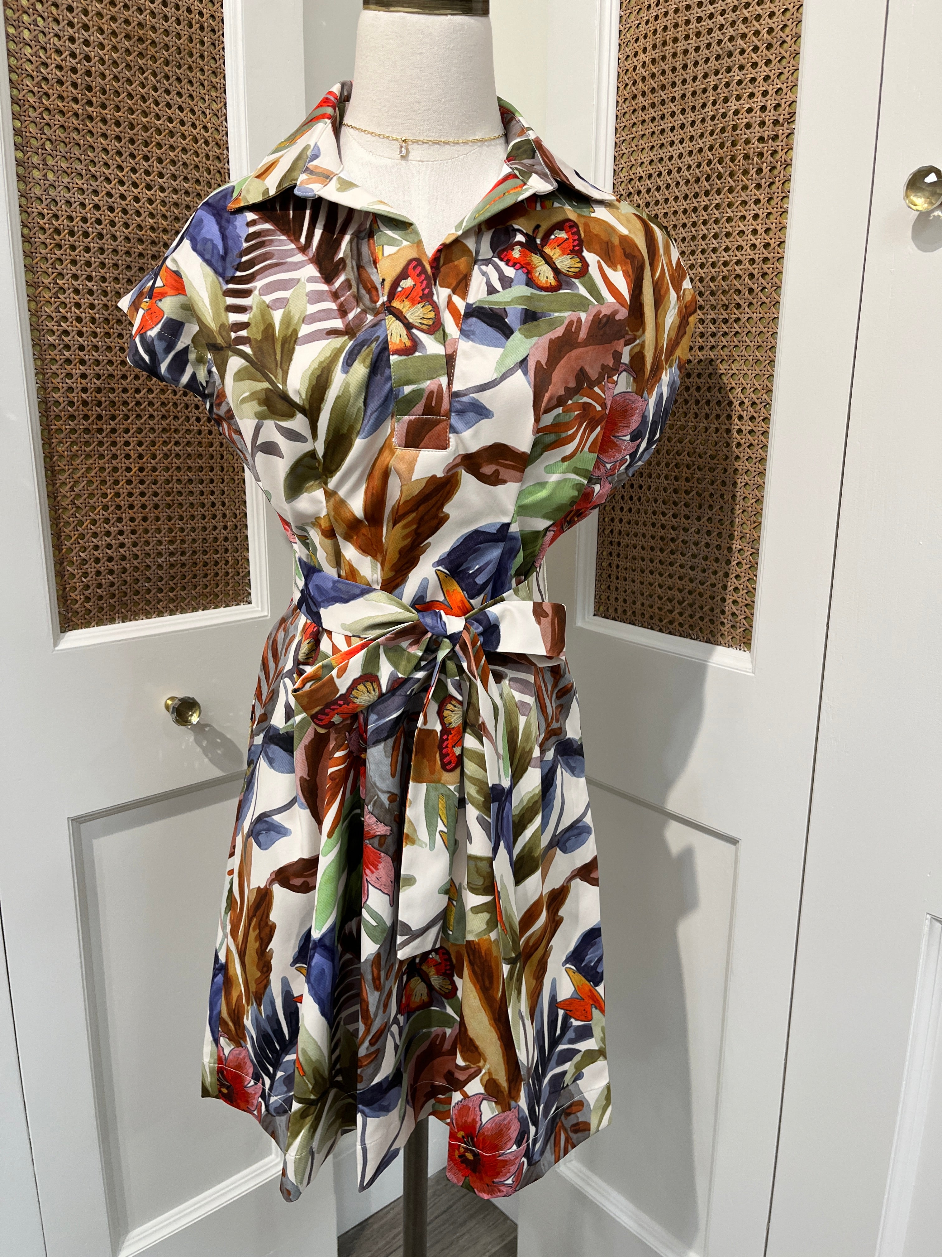 Leaf Mosaic fall colors brown, cream, blue , red orange, tan