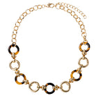 Jane Marie Gold Tortoise Smaller Circle Linked Necklace Style#JM5986N-3