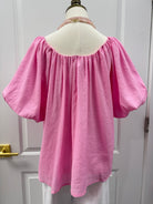 JoyJoyPattiePuffSleeveSwingTopStyle#72D7575
