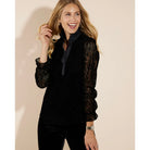 Jude Connally Teri Lace Black Scallop Top Holiday Style#305920