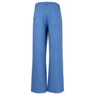 Kut from the Kloth Meg Linen Bottoms in cornflower blue, high-rise linen pants with a relaxed fit and stylish design.