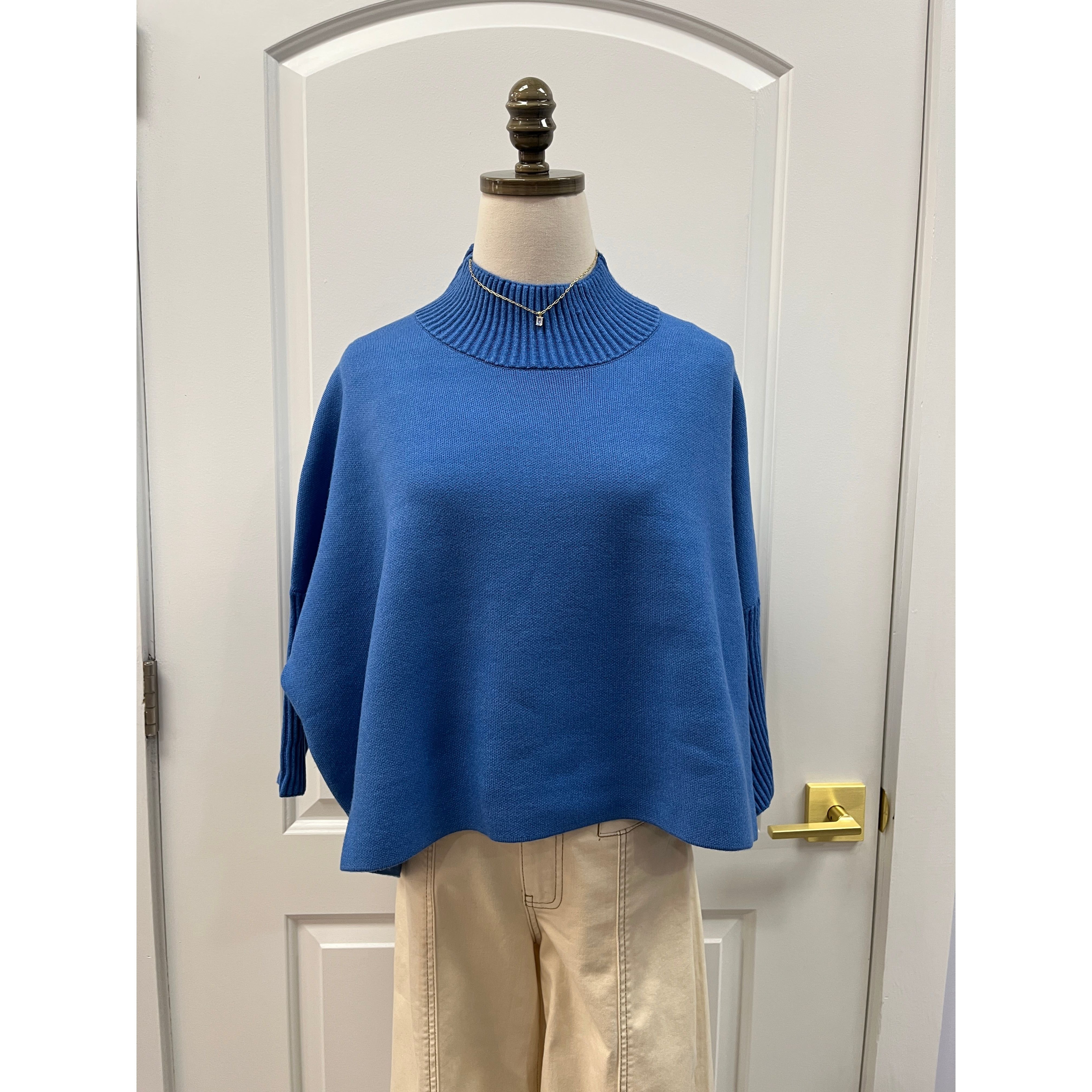 Kerisma Aja Sweater Persain blue Style#M5154 one size mock neck