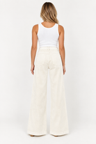 Kut from the Cloth Meg High Rise Wide Leg with Welt Pocket in Ivory back view