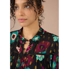 Lori-Anne Dress Black Holiday Garden - Marj & Lizzie