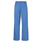 Kut from the Kloth Meg Linen Cornflower bottoms featuring high-rise straight-leg design in vibrant cornflower blue.