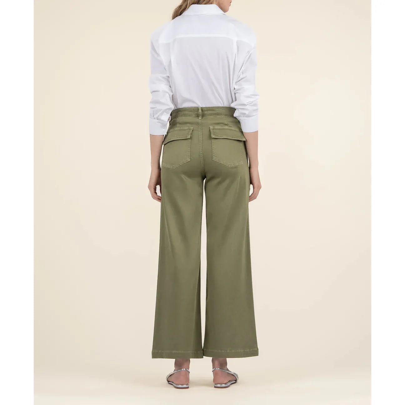 Meg High Rise Wide Leg in Basil back kut from the kloth