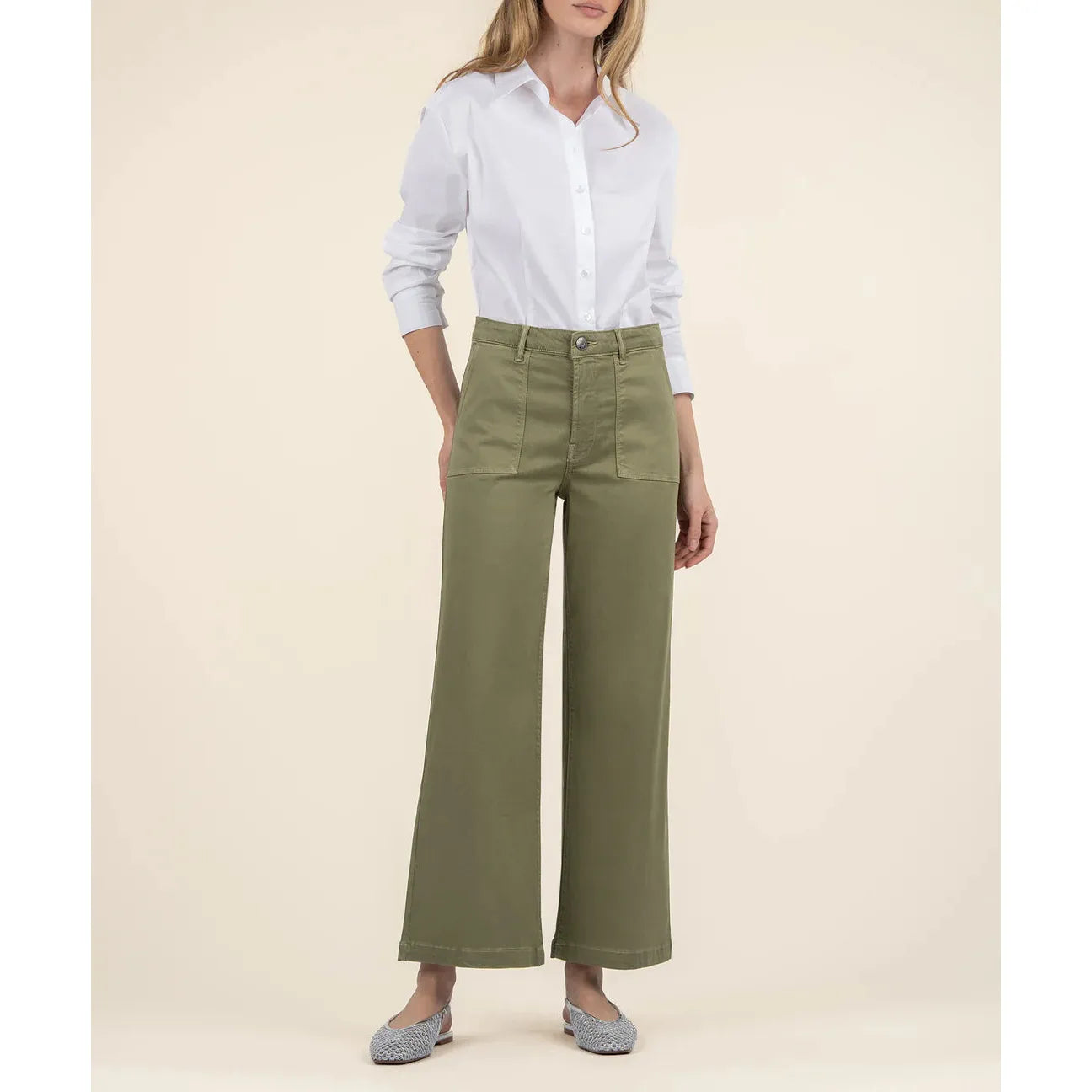 Meg High Rise Wide Leg in Basil kut from the kloth
