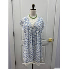 Navy Bleu cornflower dot eden dress white blue