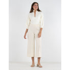Emily McCarthy Luna Pants, stylish cropped bottoms with a front view, featuring a comfortable fit and elegant design.