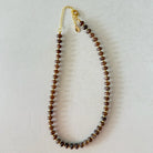Sea Glass Necklace Timber Brown by Smith and Co. Design — timber brown glass beads with gold spacers and lobster clasp
