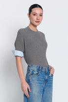Siena Top by Central Park WEst - grey shirt cuff sleeve