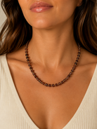 Sea Glass Necklace Timber Brown by Smith and Co. Design — timber brown glass beads with gold spacers and lobster clasp - Marj and Lizzie