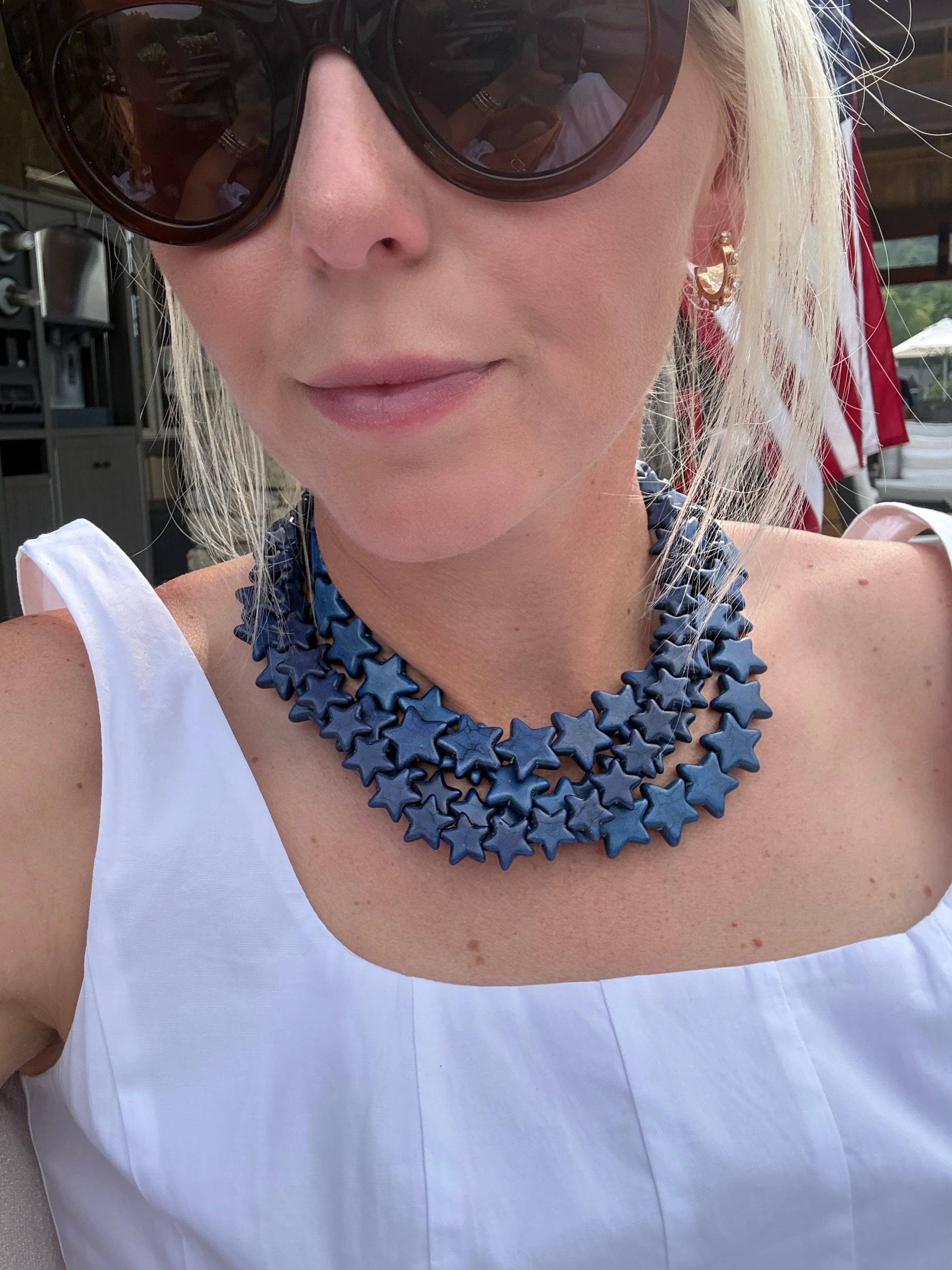 Navy Star Necklace Large by Smith and Co. Design
