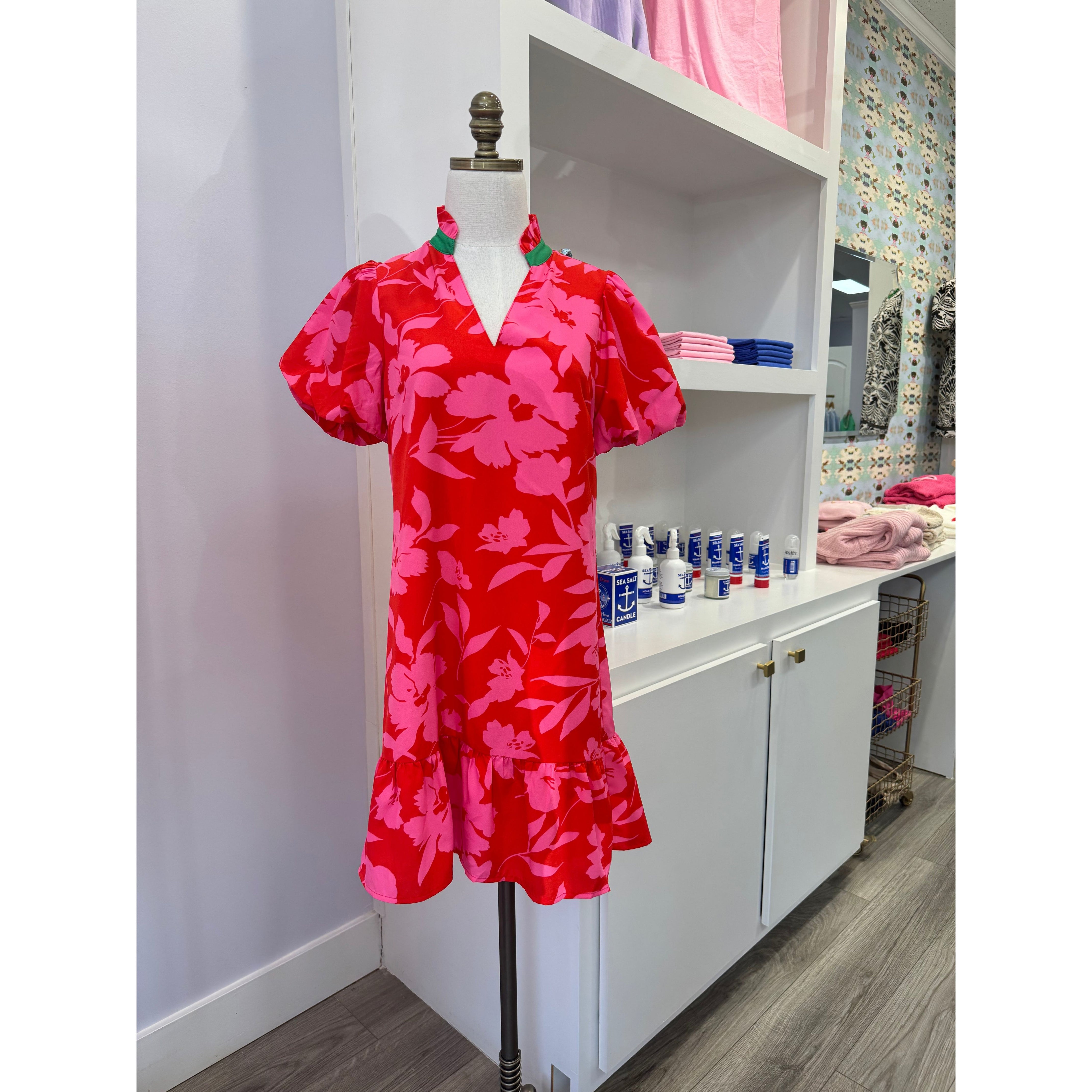 THMLShelleydressredpinkfloral