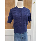 Style#WK0547 covered front buttons textured knit detail