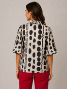 THML Julia Top Geometric print style FTM3126-3 rayon nylon blend
