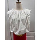 THML sleeveless bubble top white style# JH2429-4 white blouse