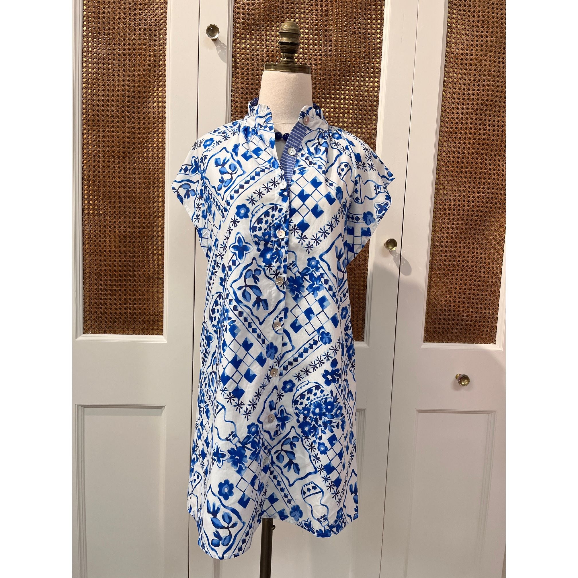 THMLsuziedressshortsleevebuttondowndressbluewhiteftm3238-1