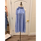 adriennegraciedressruffletienecksleevelessdressskyseersuckergingham