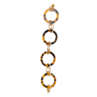 ali & bird jewelry tortoise resin link bracelet with textured gold-tone connectors, flat product view