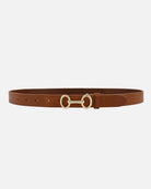 Carel Belt in Camel by Amsterdam Heritage — smooth leather, gold horse-bit buckle, 1" width | Marj & Lizzie26508
