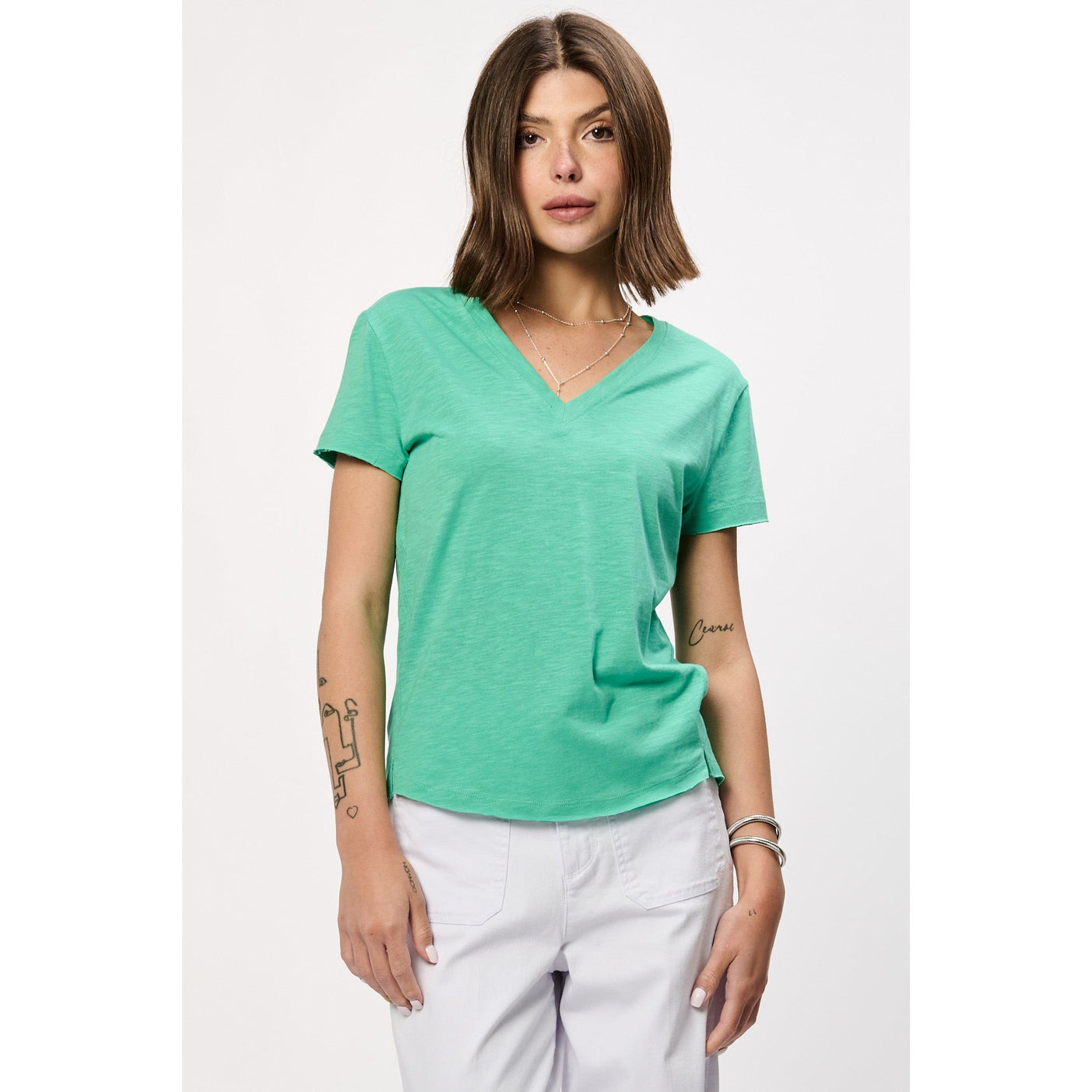 another love ashton top peacock green