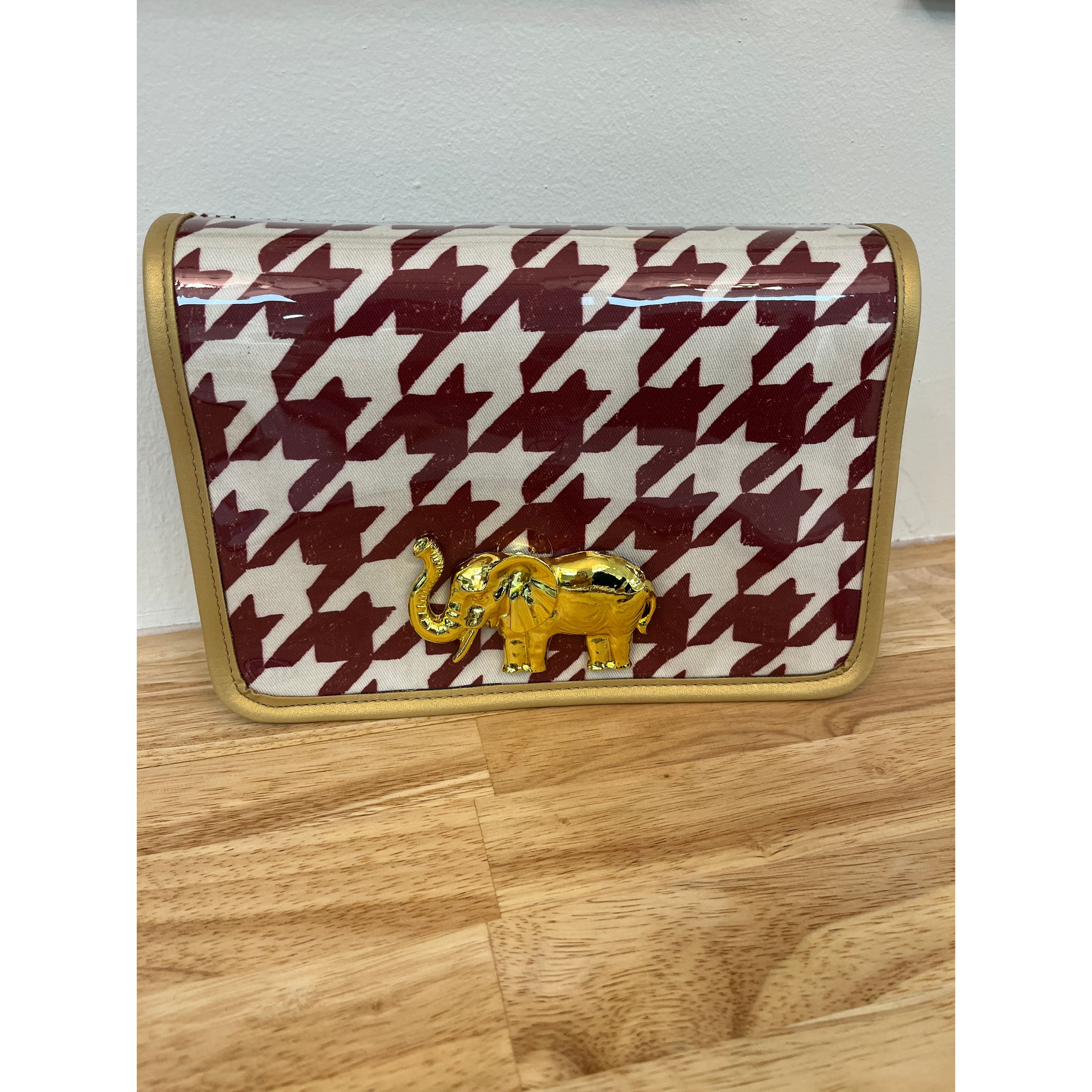 crimson gold stadiumbag houndstooth elephantgarlandbag
