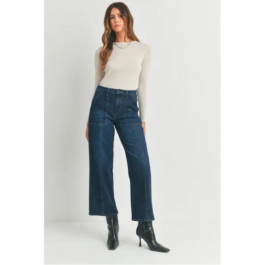 Betty Seamed Utility Straight Jeans