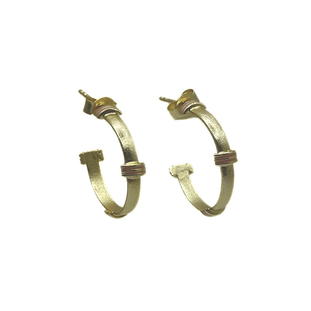 Santorini Enamel Banded Hoop Earrings - Marj & Lizzie