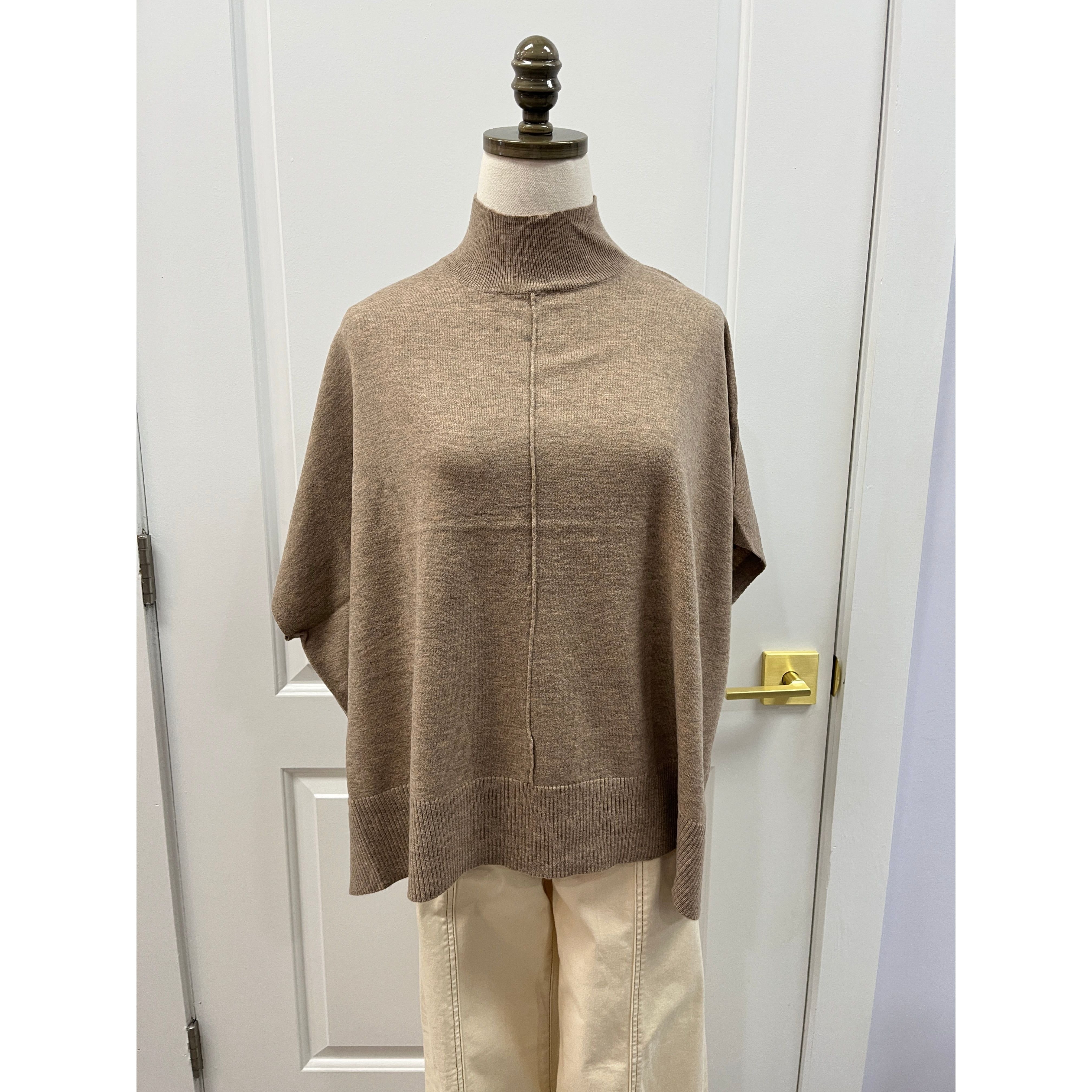 kerisma style#G830 Caroline Sweater Taupe one size mock turtle neck