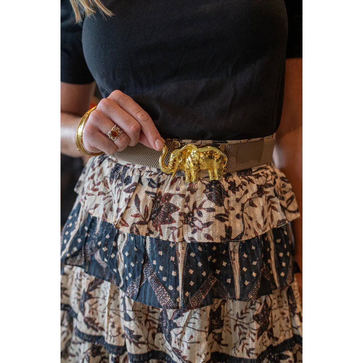 Taupe Garland Band accessory with a sleek, minimalist design, crafted by Garland Bags, perfect for stylish waist or wrist wear.