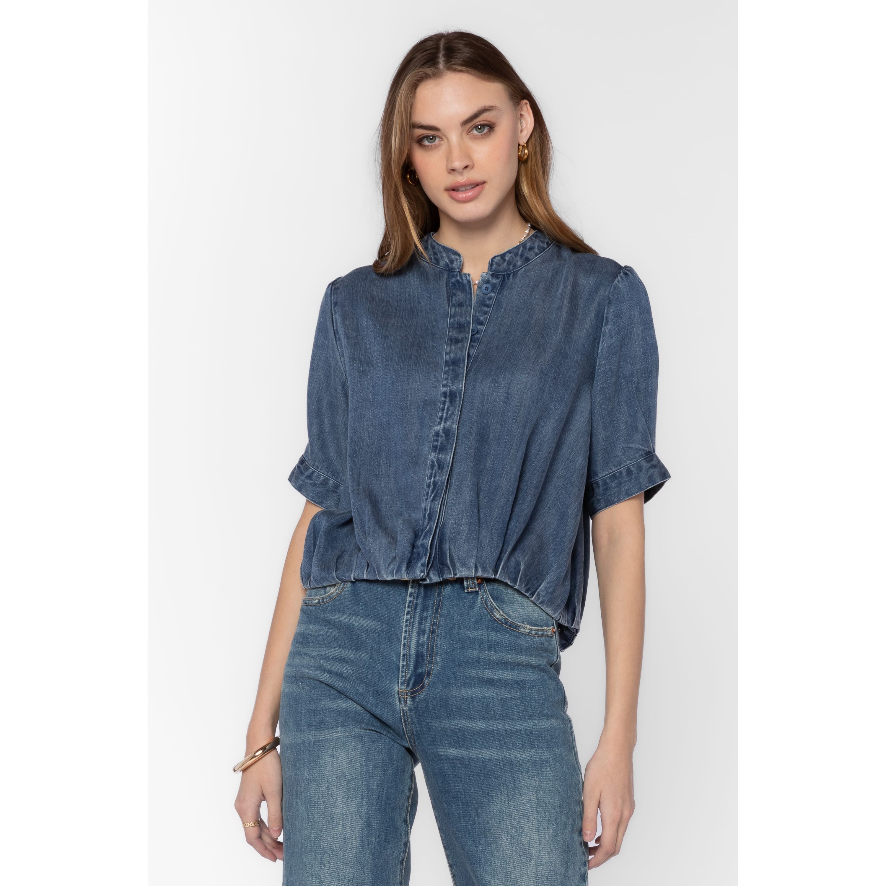 velvet heart rhodes top short sleeve denim